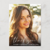 Elegant Script Overlay Photo Afstuderen Hartelijk  Briefkaart (Voorkant)