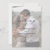 Elegant Script Overlay Photo Wedding Save The Date (Voorkant)