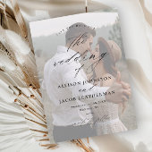 Elegant Script Overlay Photo Wedding Save the Date Magnetische Uitnodiging