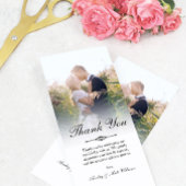 Elegant Script Overlay Weddenfoto Hartelijk dank Bedankkaart