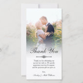 Elegant Script Overlay Weddenfoto Hartelijk dank Bedankkaart (Voorkant)