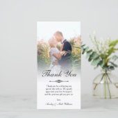 Elegant Script Overlay Weddenfoto Hartelijk dank Bedankkaart (Staand voorkant)