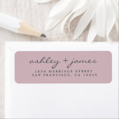 Elegant Script Paars Wedding Return Address Etiket (Insitu)