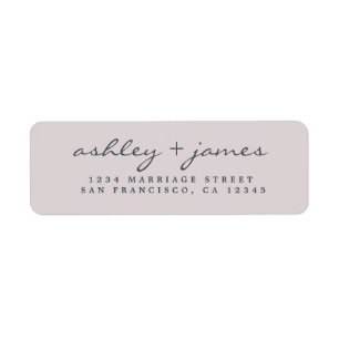 Elegant Script Paars Wedding Return Address Etiket
