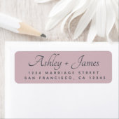 Elegant Script Paars Wedding Return Address Etiket (Insitu)