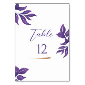 Elegant Script Paarse en gouden bruiloft Kaart (Voorkant)