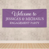 Elegant Script Paarse Engagement Party Spandoek