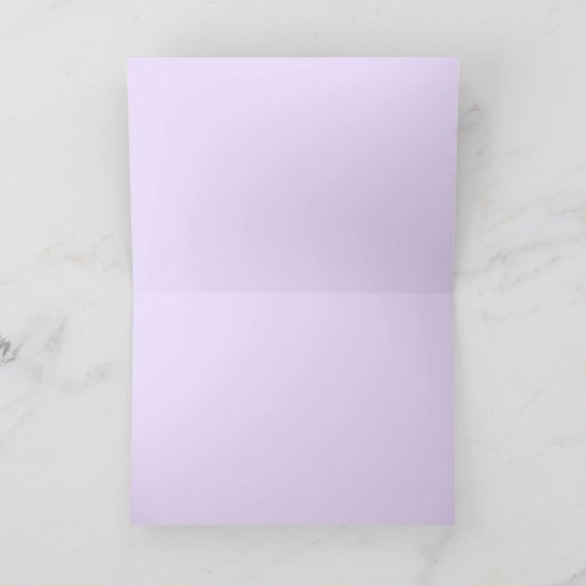 Elegant Script Paarse iris bloemig Bedankkaart (Binnen)