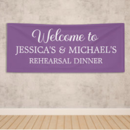 Elegant Script Paarse repetitie diner Spandoek