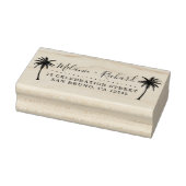 Elegant Script & Palm Trees Wedding Return-adres Rubberstempel (Stempel)