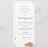 Elegant Script Pampas Grass Wedding Menu (Voorkant / Achterkant)