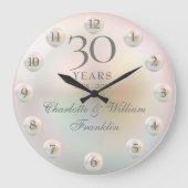 Elegant Script Parel 30ste trouwjubileum Grote Klok (Voorkant)