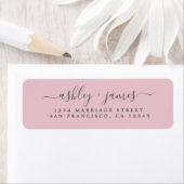 Elegant Script Parfait Pink Weduwen Return Address Etiket (Insitu)