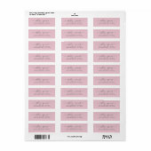 Elegant Script Parfait Pink Weduwen Return Address Etiket (Full Sheet)