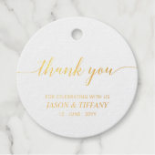 Elegant Script Party Favoriet Bedankt Bedankjes Labels (Voorkant)