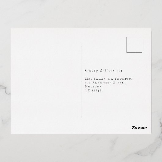 Elegant Script Party RSVP kaart Luxe Folie (Achterkant)