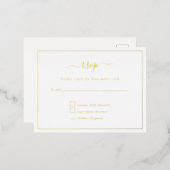Elegant Script Party RSVP kaart Luxe Folie (Voorkant / Achterkant)