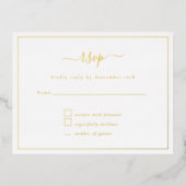 Elegant Script Party RSVP kaart Luxe Folie (Voorkant)