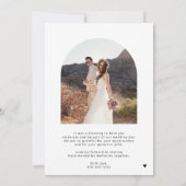 Elegant script pasgetrouwden trouwfoto bedankt kaart (Achterkant)