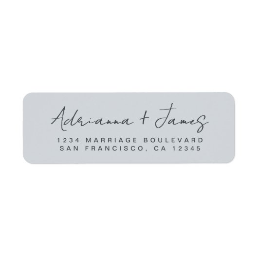 Elegant Script Pastel Blue Wedding Etiket (Voorkant)