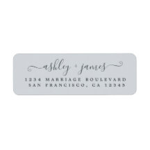 Elegant Script Pastel Blue Wedding Return Address