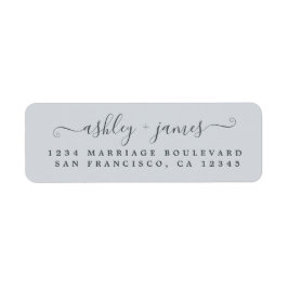 Elegant Script Pastel Blue Wedding Return Address Etiket