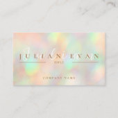 Elegant Script Pastel Glitter Holografische Schoon Visitekaartje (Voorkant)