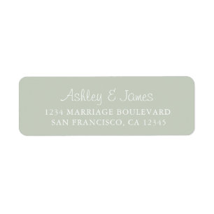 Elegant Script Pastel Green Wedding Return Address Etiket