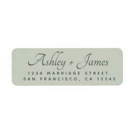 Elegant Script Pastel Green Wedding Return Address Etiket