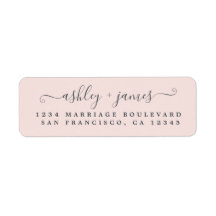 Elegant Script Pastel Pink Weduwadres Rendement