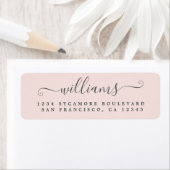 Elegant Script Pastel Roze Familie Adres van de Te Etiket (Insitu)