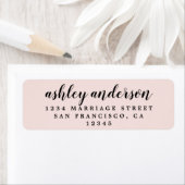 Elegant Script Pastel Roze Return-adres Etiket (Insitu)
