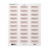 Elegant Script Pastel Roze Return-adres Etiket (Full Sheet)