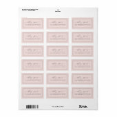Elegant Script Pastelroze Huwelijksretouradres Etiket (Full Sheet)