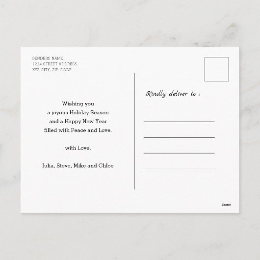 Elegant Script Peace on Earth Green Glitter Modern Feestdagenkaart (Achterkant)