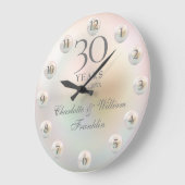 Elegant Script Pearl 30th Wedding Anniversary Grote Klok (Hoek)
