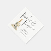 Elegant Script Pearls en Prosecco Hen Party Servet (Hoek)