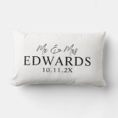 Elegant Script personaliseerde de heer Mrs Wedding Kussen (Voorkant)