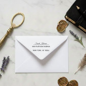 Elegant Script Personalized Return Address Stamp Zelfinktende Stempel