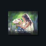 Elegant Script Personalized Weddencanvas Print<br><div class="desc">Voeg je trouwfoto toe aan dit canvas en personaliseer je met je namen en trouwdatum.</div>