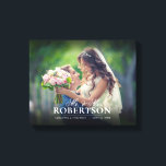 Elegant Script Personalized Wedding Canvas Afdruk<br><div class="desc">Voeg je trouwfoto toe aan dit canvas en personaliseer je met je namen en trouwdatum.</div>