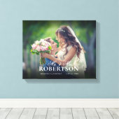 Elegant Script Personalized Wedding Canvas Afdruk (Insitu (Houten vloer))