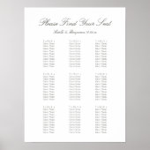 Elegant Script Personalized Wedding Seating Chart Poster (Voorkant)
