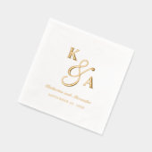 Elegant Script Persoonlijk Trouwlogo Echt Folie Servetten (Links)