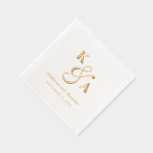 Elegant Script Persoonlijk Trouwlogo Echt Folie Servetten (Rechts)