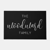 Elegant Script Persoonlijke familienaam zwart Deurmat (Voorkant)