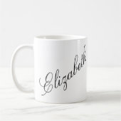 Elegant Script Persoonlijke naam Koffiemok (Links)