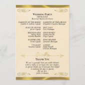 Elegant Script - Perzik Parel/Gouden Bruiloft Programmakaart (Achterkant)
