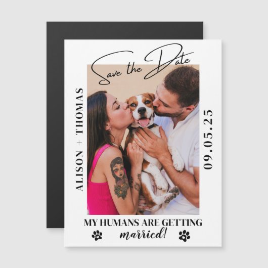 Elegant Script Pet Photo Wedding Sla de datum op (Voorkant / Achterkant)