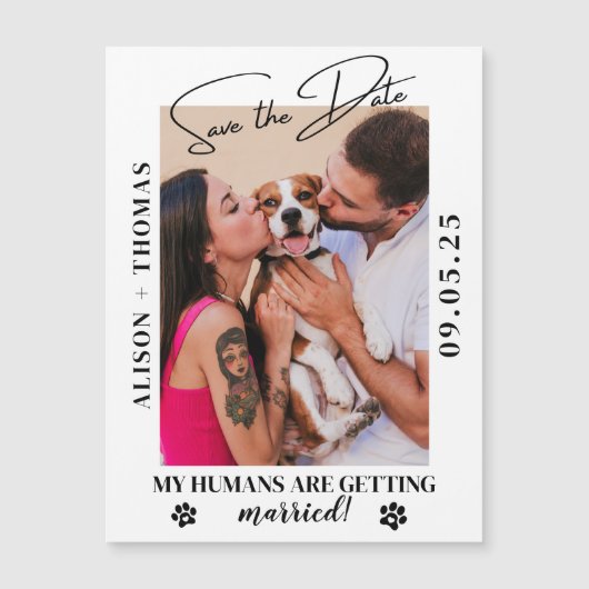 Elegant Script Pet Photo Wedding Sla de datum op (Voorkant)